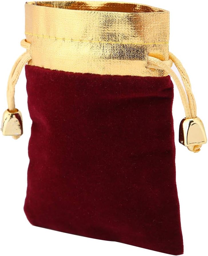 كلاراكو حقيبة مجوهرات، حقيبة تخزين واقية ناعمة للمجوهرات (ساعات، أقراط، أساور) مع رباط ذهبي، حقيبة مجوهرات متعددة الوظائف، حقيبة هدايا وحلوى للاستخدام في حفلات الزفاف (2#) - Image 4