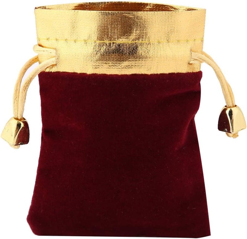 كلاراكو حقيبة مجوهرات، حقيبة تخزين واقية ناعمة للمجوهرات (ساعات، أقراط، أساور) مع رباط ذهبي، حقيبة مجوهرات متعددة الوظائف، حقيبة هدايا وحلوى للاستخدام في حفلات الزفاف (2#) - Image 5