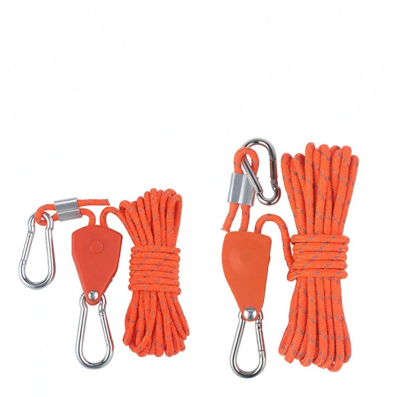 HIKEMAN Tie-Down Rope 6mm-5Meters Zinc Alloy Inner Reel Anti-Loose Rope Clip - Reflective Design Tent Windproof Rope for Outdoor Camping Awning Setup - Image 5