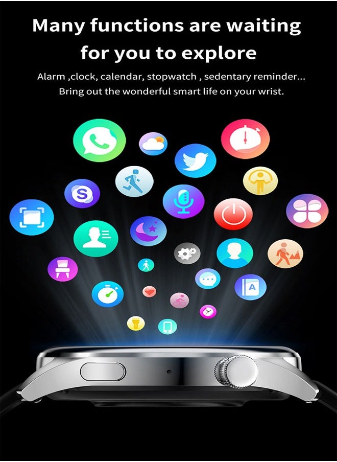 ساعة ذكية GT8 بشاشة كاملة متوافقة مع مكالمات Android و IOS Bluetooth لهواوي Xiaomi تدعم الشحن اللاسلكي
