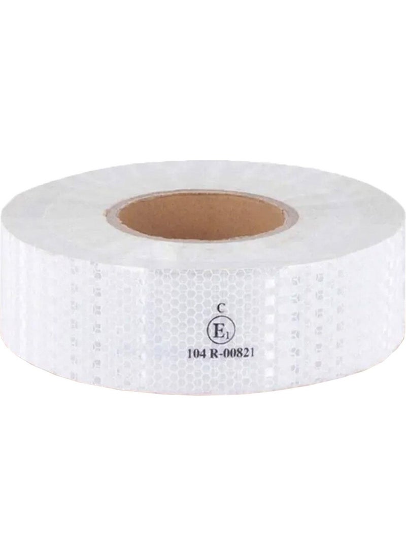 Glaswen 3m Reflective Reflective Phosphorescent Vehicle Auto Truck Strip Tape Tüvtürk Approved Plain White Warning Tape  - Image 4