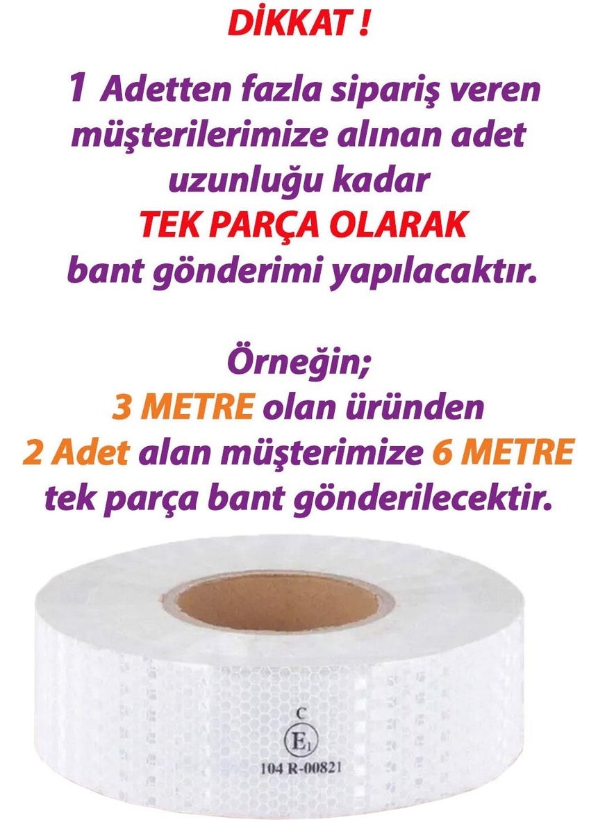 Glaswen 3m Reflective Reflective Phosphorescent Vehicle Auto Truck Strip Tape Tüvtürk Approved Plain White Warning Tape  - Image 5