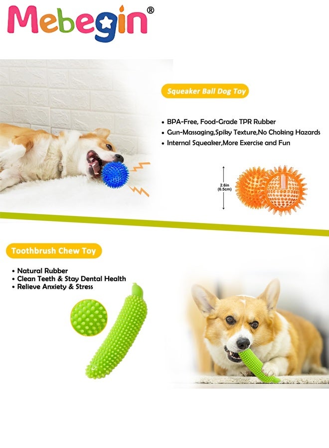 MEBEGIN 23 Pack Dog Toys Set for Teeth Cleaning and Fun, uppy Teething Chew Toys Set with Squeak Plush Toy, Interactive Rope, Dog Treat Balls and Other Accessaries - Image 5