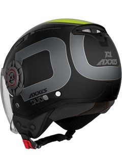 AXXIS OF513B Metro S Duo B13 Jet Helmet Fluor Yellow, Matte Black T- M  - Image 2