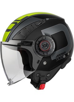 AXXIS OF513B Metro S Duo B13 Jet Helmet Fluor Yellow, Matte Black T- M  - Image 1