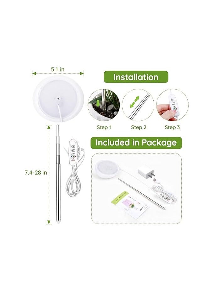 عام ضوء نمو للنباتات الداخلية، ضوء نمو LED ذو ارتفاع قابل للتعديل مع 10 مستويات لمعان قابلة للتعديل، مؤقت التشغيل/الإيقاف 3/9/12 ساعة، ضوء بثلاثة ألوان، تشغيل/إيقاف تلقائي، مصباح شمس النباتات - Image 3