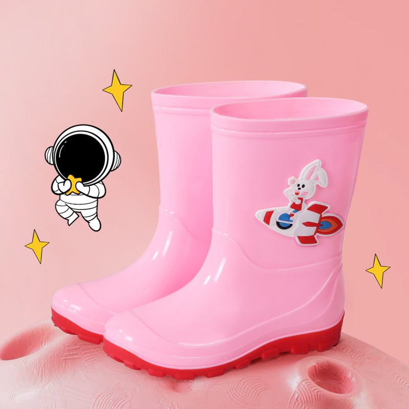 Zhongda Children'S Black Astronaut Rain Boots Children'S Non-Slip Water Boots Play With Water Out Of Boys And Girls Water Boots - Image 3