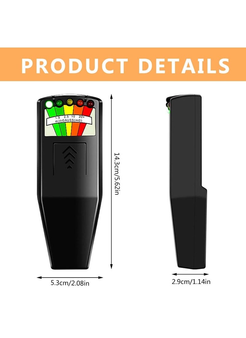 Generic EMF Meter, 5 LED Magnetic Field Detector, K2 Digital Ghost Detecto, Handheld EMF Meter for Office, Home, Ghost Hunting, 50Hz-20,000Hz, Black  - Image 4