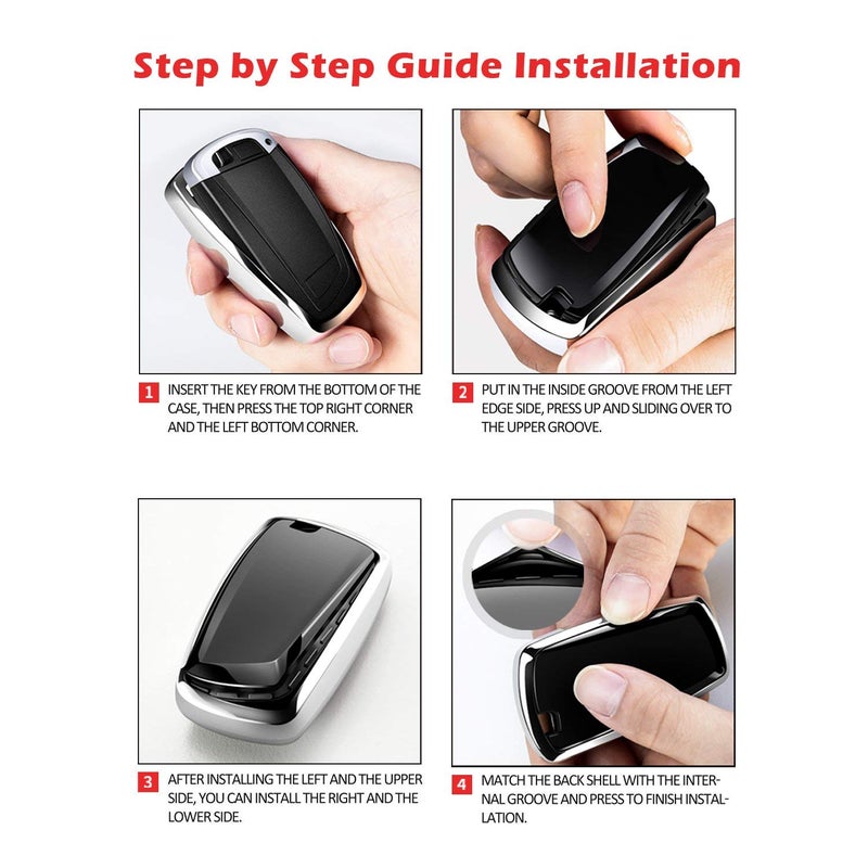 Tukellen for Audi Key Fob Cover, Special Soft TPU Key Case Cover Protector Compatible with Audi A4 Q7 Q5 TT A3 A6 SQ5 R8 S5 Smart Key (Blue) - Image 5