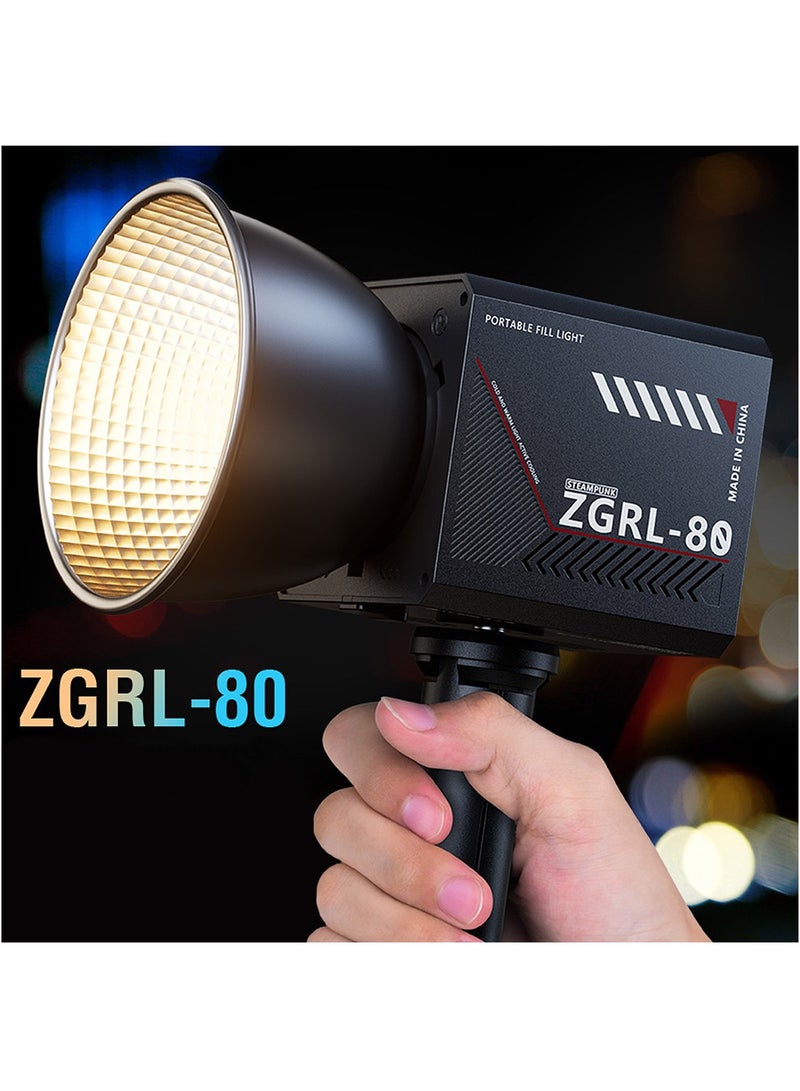 FlashHawk 80W Professional Handheld Photography Light, COB Portable LED Video Light with Softbox and Handheld Tripod, 2500-6500K CRI 96+, 10000mAh Big Battery, Type-C power supply for Video Shooting, Outdoor Photography - Image 1