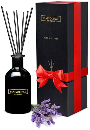Benevolence LA Reed Diffusers for Home, Lavender & Eucalyptus Relaxing Fragrance | Aromatherapy Reed Diffuser Sticks with Gift Box, Scented Sticks for Bathroom | Home Décor - Image 1