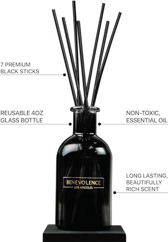 Benevolence LA Reed Diffusers for Home, Lavender & Eucalyptus Relaxing Fragrance | Aromatherapy Reed Diffuser Sticks with Gift Box, Scented Sticks for Bathroom | Home Décor - Image 5