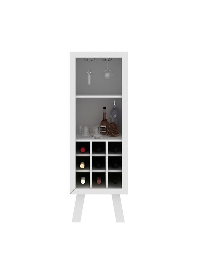 DANUBE HOME Zen Wine Cabinet With Storage Sturdy Home Bar Organiser Cupboard Modern Design Furniture For Dining Room L 44.8x37.5x135 Cm White  - Image 5