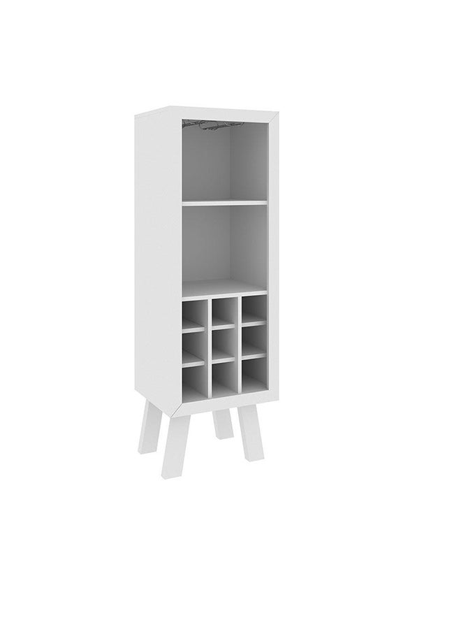 DANUBE HOME Zen Wine Cabinet With Storage Sturdy Home Bar Organiser Cupboard Modern Design Furniture For Dining Room L 44.8x37.5x135 Cm White  - Image 2