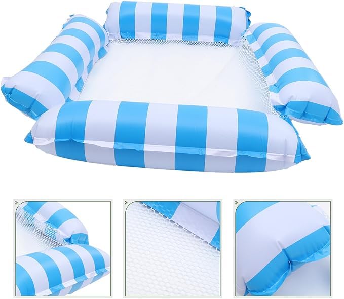 SOLDTRUE Pool Raft Bed 4 Sided Net Float Hammock Seats Portable Water Floats Bed for Party Vacation Fun Rest Saddle Beach Drifter Floting Hammock for Pool (Pack of 1) - Image 3