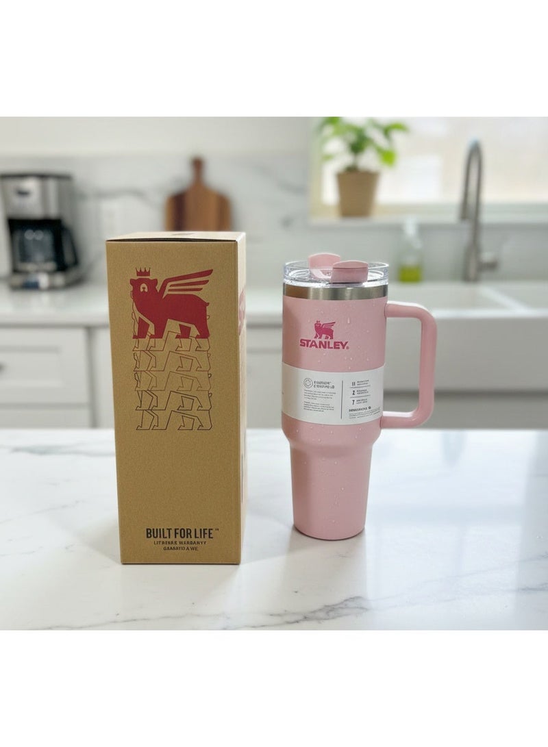 Stanley Stainless Steel Mug, (40 OZ) Stainless Steel Mug with Straw and Handle, Insulated Mug with Lid Travel Mug, Stainless Steel Coffee Mug for Hot Iced Drinks, Travel Mug with Handle - Image 2