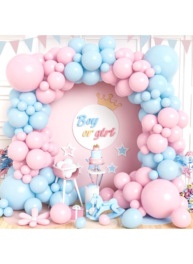 Pink and Blue Balloon Arch Kit,120 Pcs Gender Reveal Balloon Garland, 18 12 10 5 Inch Latex Balloon for Boy Girl Baby Shower Birthday Engagement Bridal Anniversary Party Decorations - Image 1