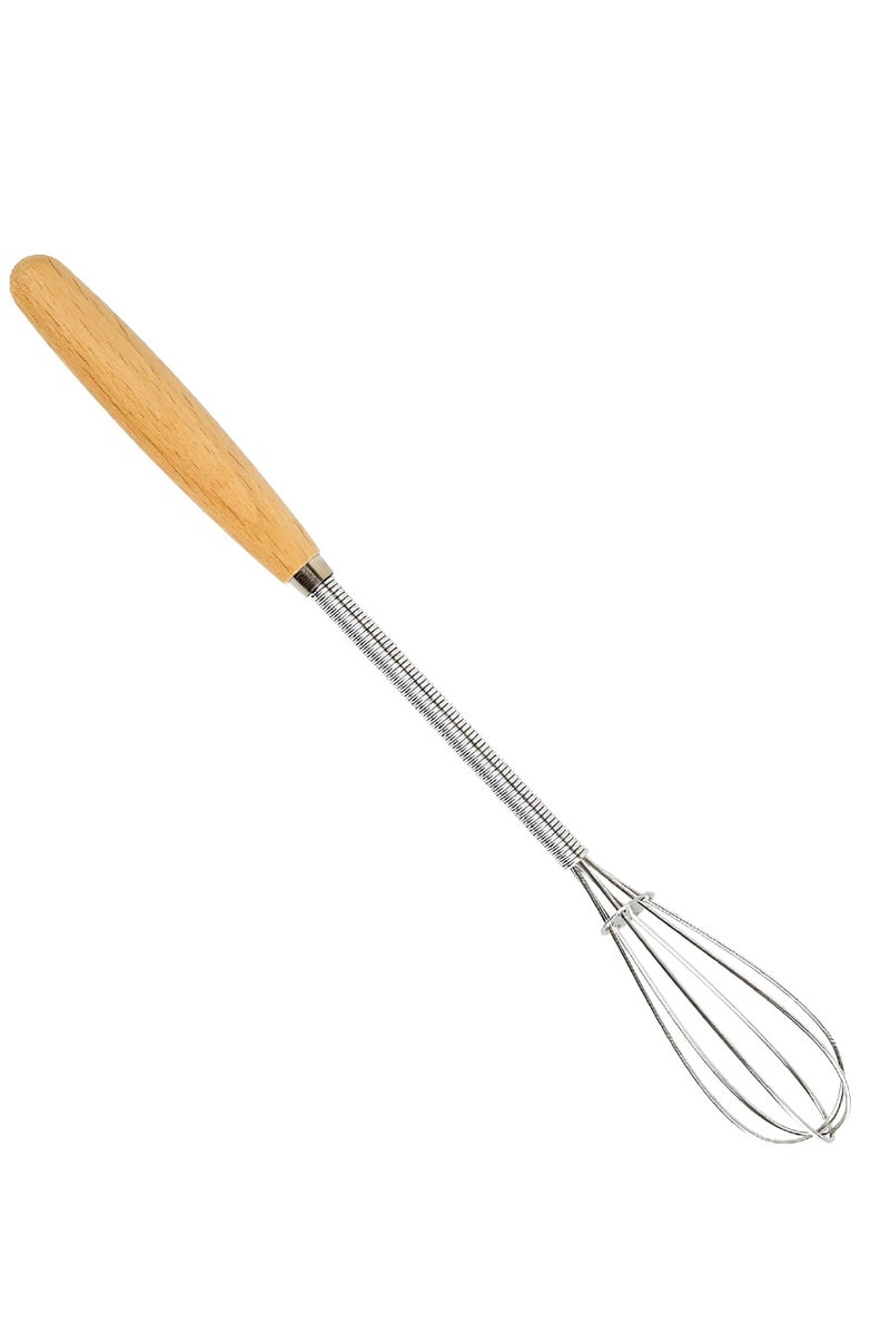 بلان A خفاقة يدوية صغيرة بطول 20 سم من الستانلس ستيل مع مقبض خشبي أنيق، أداة مثالية لخفق البيض وخلط المكونات والصلصات في المطبخ بسهولة - Image 1