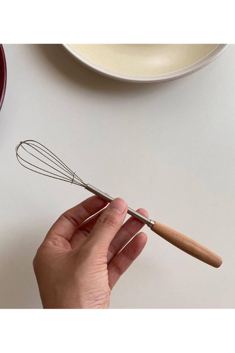 بلان A خفاقة يدوية صغيرة بطول 20 سم من الستانلس ستيل مع مقبض خشبي أنيق، أداة مثالية لخفق البيض وخلط المكونات والصلصات في المطبخ بسهولة - Image 2