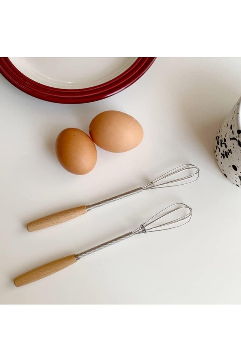بلان A خفاقة يدوية صغيرة بطول 20 سم من الستانلس ستيل مع مقبض خشبي أنيق، أداة مثالية لخفق البيض وخلط المكونات والصلصات في المطبخ بسهولة - Image 3