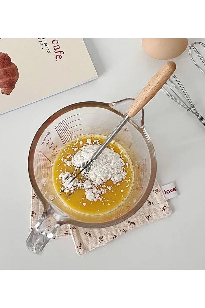 بلان A خفاقة يدوية صغيرة بطول 20 سم من الستانلس ستيل مع مقبض خشبي أنيق، أداة مثالية لخفق البيض وخلط المكونات والصلصات في المطبخ بسهولة - Image 5