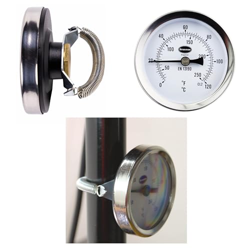 Brannan Clip on Pipe Clamp HVAC Thermometer - Clip on Thermometer Pipe Temperature Gauge for Measuring Temperatures of HVAC Hot Water Pipes and Radiators - Image 2