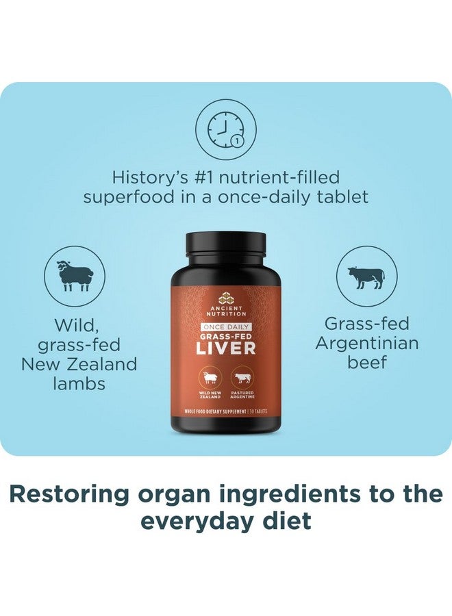 آينشنت نيوترشن مكملات الأعضاء من Ancient Nutrition، كبسولات مجمع الأعضاء من الأبقار التي تتغذى على العشب والبرية، كبد البقر والضأن، تدعم صحة الدم والأمعاء والكبد، 30 كبسولة - Image 2