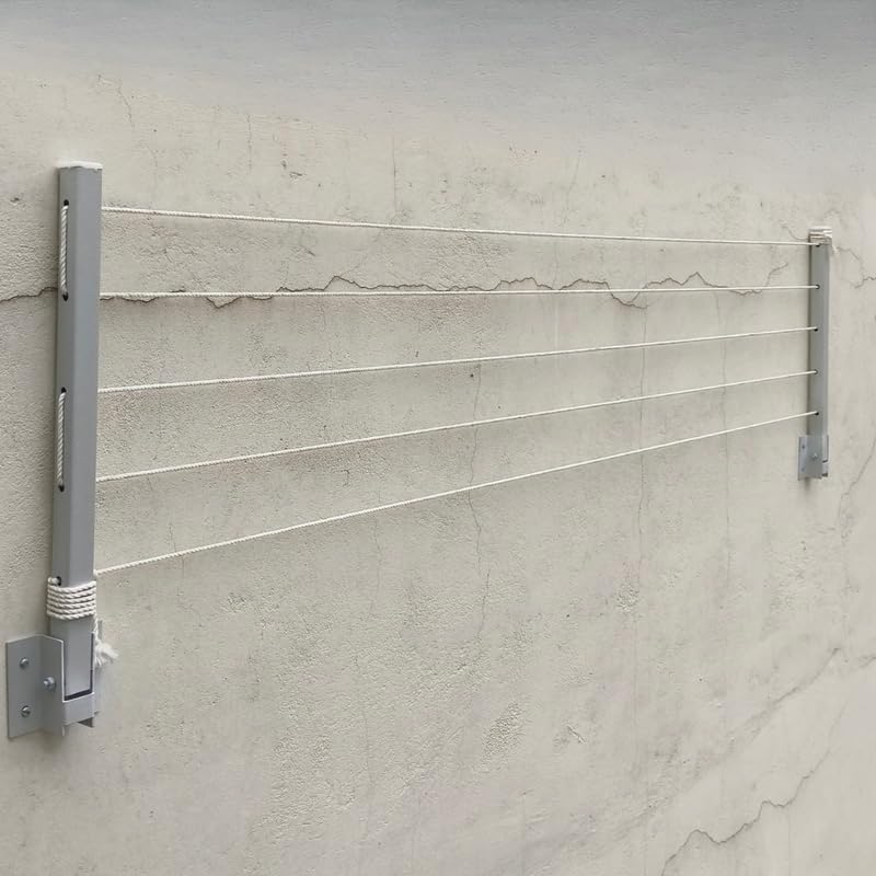 APPLICE Heavy Duty Wall Mounted 5 Layer Foldable Cloth Drying Stand for Balcony with 50 Feet Rope Cloth Drying Stand Cloth Stand Clothes Stand for Drying Clothes Stand for Drying Foldable - Image 4