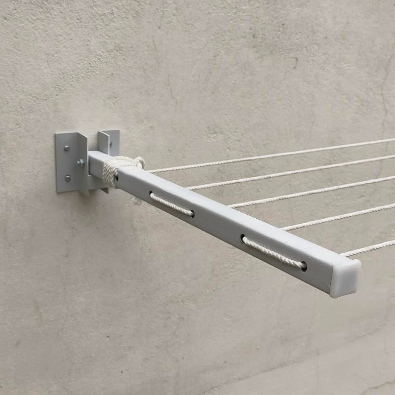 APPLICE Heavy Duty Wall Mounted 5 Layer Foldable Cloth Drying Stand for Balcony with 50 Feet Rope Cloth Drying Stand Cloth Stand Clothes Stand for Drying Clothes Stand for Drying Foldable - Image 3