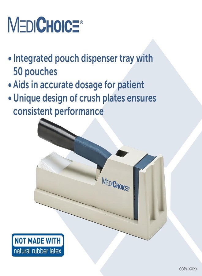 MediChoice Hand Operated Heavy-Duty Pill Crusher System Crushes Multiple Tablets at Once Compounding Medications Children Elderly Pets PLC5000 +50 Pill Pouches - Image 5