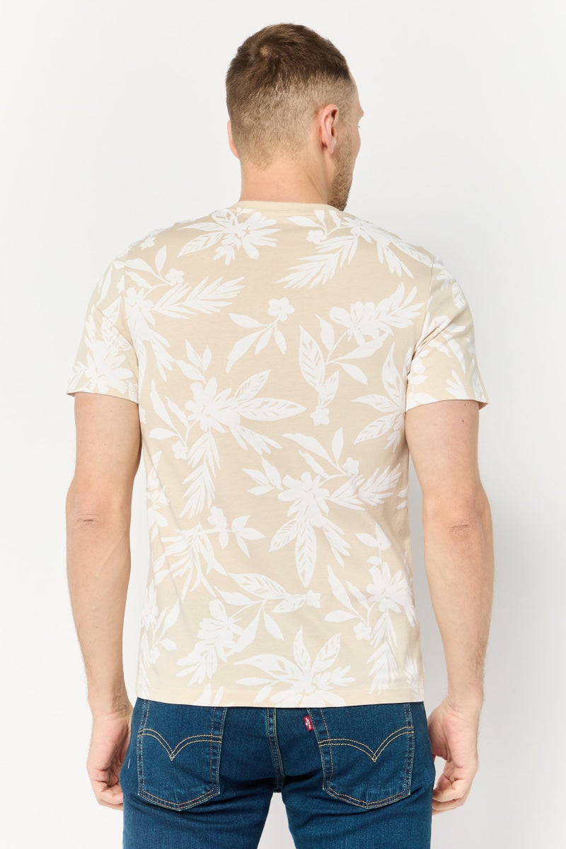 Celio تي شيرت رجالي بأكمام قصيرة وياقة دائرية بتصميم مزهر، متعدد الألوان - Image 4