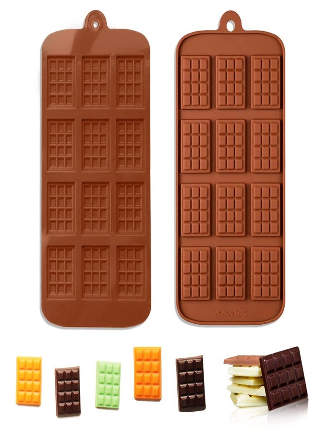 WYBLZPXZ 2 Pieces Silicone Break Apart Chocolate Moulds,Silicone Square Mold,Non-Stick Candy Chocolate Bar Mold,Reusable Candy Protein Silicone Chocolate Mold - Image 1