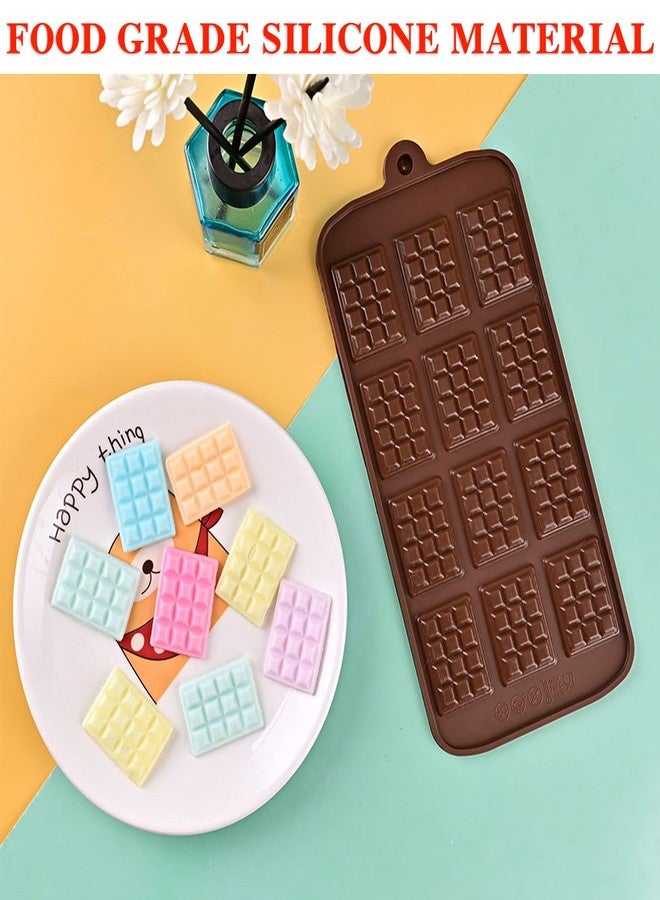 WYBLZPXZ 2 Pieces Silicone Break Apart Chocolate Moulds,Silicone Square Mold,Non-Stick Candy Chocolate Bar Mold,Reusable Candy Protein Silicone Chocolate Mold - Image 2