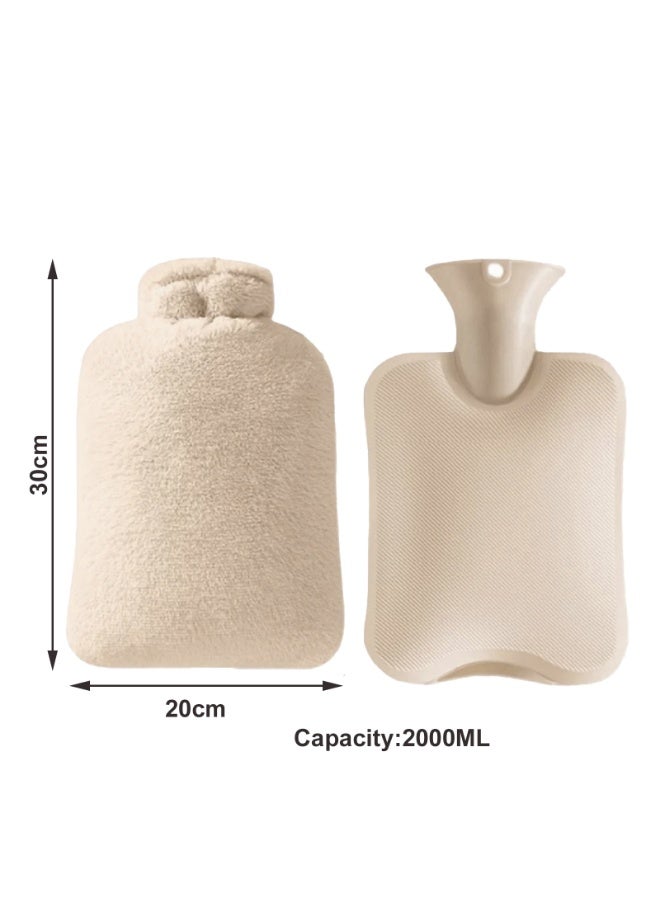 Hot Water Bottle with Soft Fleece Cover 2L Hot Water Bag for Cold - Image 3
