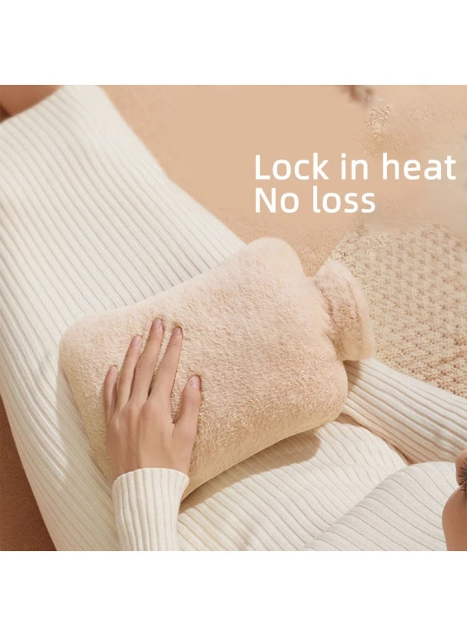 Hot Water Bottle with Soft Fleece Cover 2L Hot Water Bag for Cold - Image 2