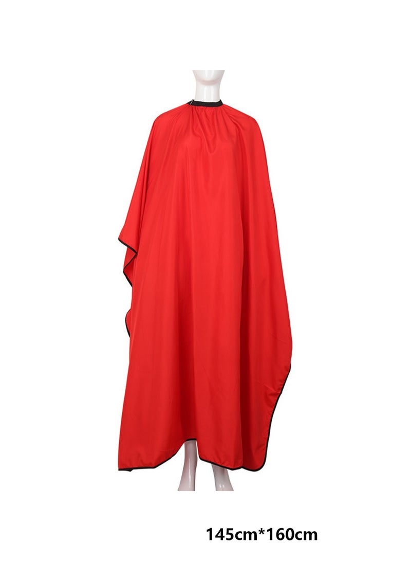 قماش تصفيف الشعر للبالغين والأطفال، شال مقاوم للماء ومضاد للكهرباء الساكنة، قماش شعر مصبوغ (أحمر) - Image 2