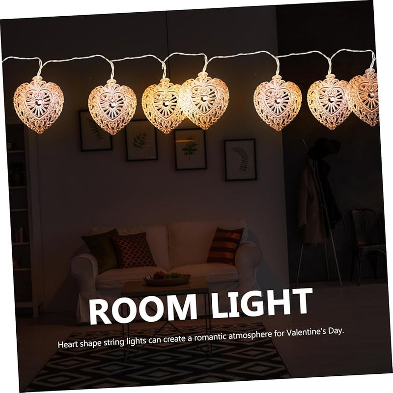 أضواء السلسلة الحديدية القلبية LED دافئة ديكور رجعي تعمل بالبطارية لحفلات المنزل والبار - Image 5
