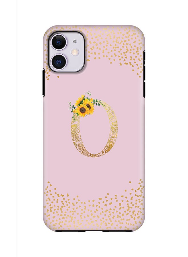 Stylizedd Monogram Tough Cover for Apple iPhone 11 Case Custom Initials Letter Floral Mandala Pattern Tough Pro Dual Layer hybrid PC inner TPU protection Alphabet- O (Pink) - Image 1