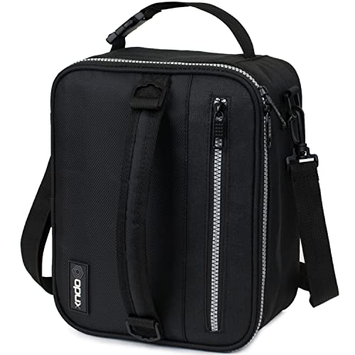 opux Insulated Lunch Box for Men Women Adult, Compact Lunch Bag for Kids Boy Girl Teen, Soft Lunch Cooler Bag for Work School, Leakproof Lunchbox Lunch Pail with Clip-on Buckle, Black - Image 1