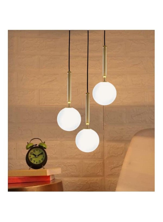 kinis Gold Kin-Gold 8051 Round Thaali Round Cluster Pendant Light/Cluster Hanging Light/Cluster Ceiling Light/Three Pendant Lamp to Décor Home/Living Room/Bedroom/Office/Dining/Café (Without Bulb) - Image 1