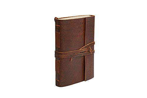 HLC Leather Journal Notebook - Rustic Handmade Vintage Leather Bound Journals for Men and Women - Leather Craft Unlined Paper 300 Pages, Leather Book Diary Pocket Notebook, Diary To Write In (5" x 7") - Image 5