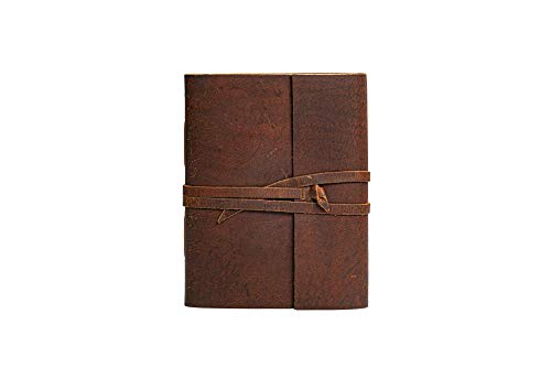 HLC Leather Journal Notebook - Rustic Handmade Vintage Leather Bound Journals for Men and Women - Leather Craft Unlined Paper 300 Pages, Leather Book Diary Pocket Notebook, Diary To Write In (5" x 7") - Image 4