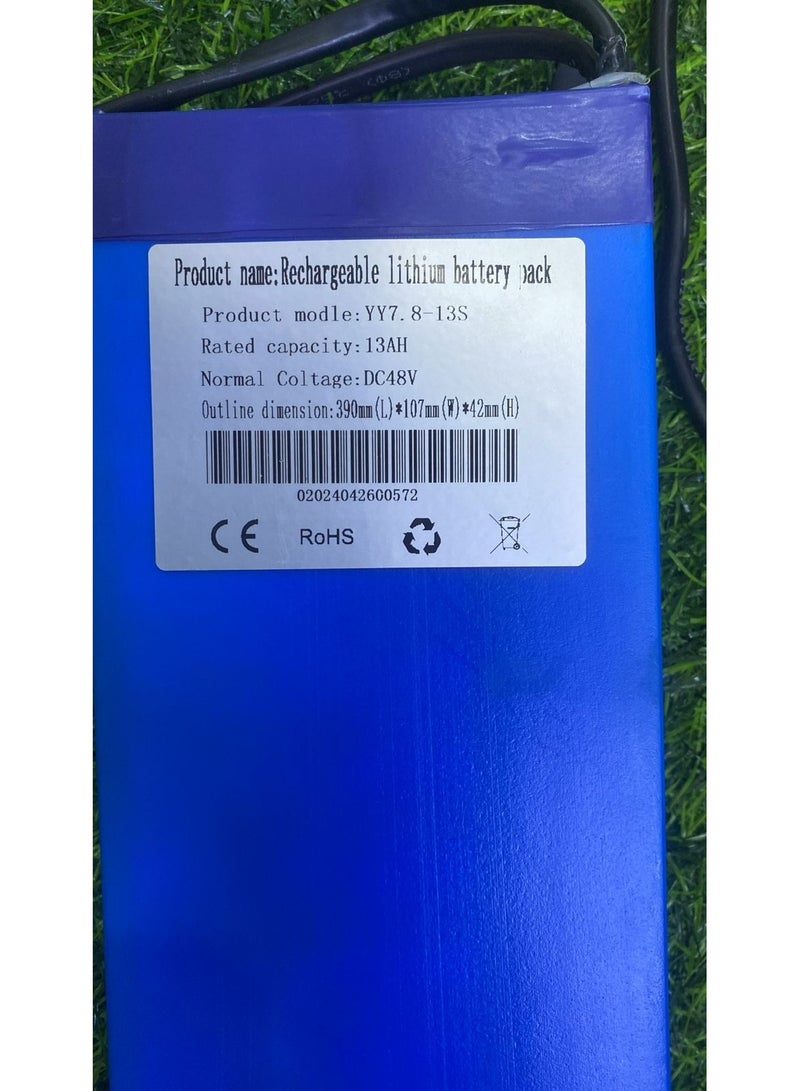 Battery Pack 48V 13AH Lithium Rechargeable Battery Pack Suitable for 200W-1000W Electric Scooter Electric Bicycles  - Image 2