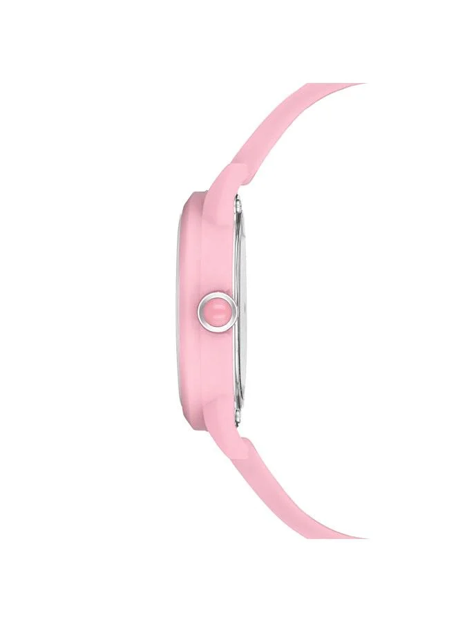 يو اس بولو اسن ساعة يد نسائية يارد بقرص وردي وسوار ستانلس ستيل تناظرية  ملم