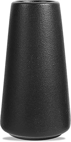 Premium Quality Large Ceramic Black Vase  9 inch  Flower Vase for Home Decor Farmhouse Modern Bohemian  Aesthetic Room Decor