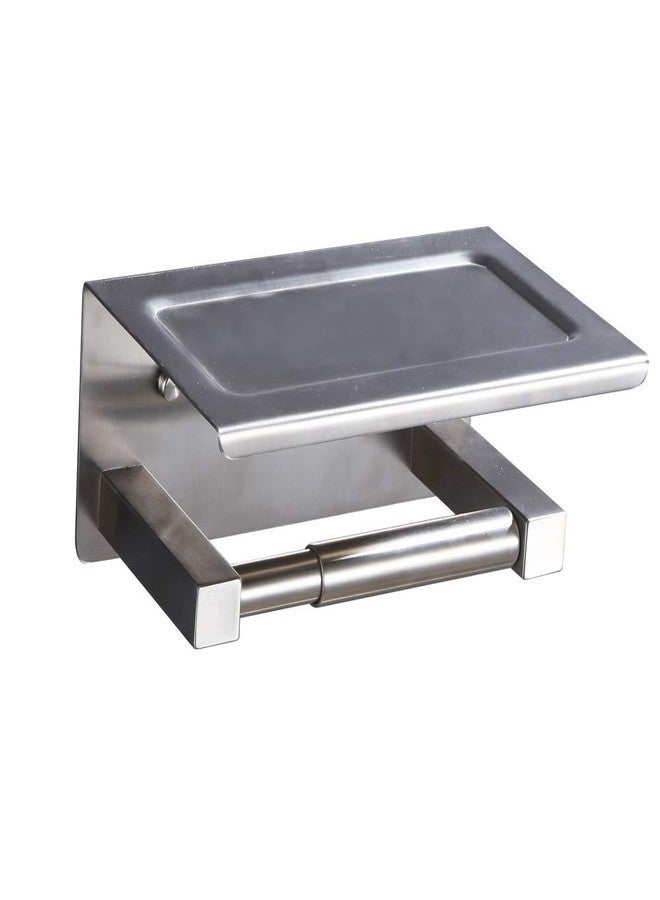 XVL Toilet Paper Holder with Mobile Phone Storage Shelf and Spring Roller Brushed SUS304 Stainless Steel G325A - Image 1