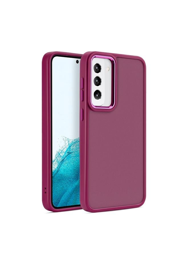 The Bros Shield Skin Feel PC Metal Lens Frame Phone Case For Samsung Galaxy S23 5G