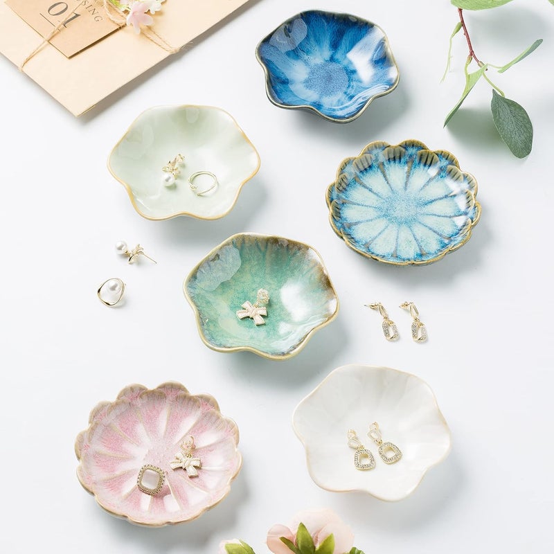 BEUNAIZER Jewelry Dish Tray, Ring Dish, Ceramic Trinket Tray, Key Bowl, Decorative Plate, for Friends Sisters Daughter Mother (Milky White) - Image 2