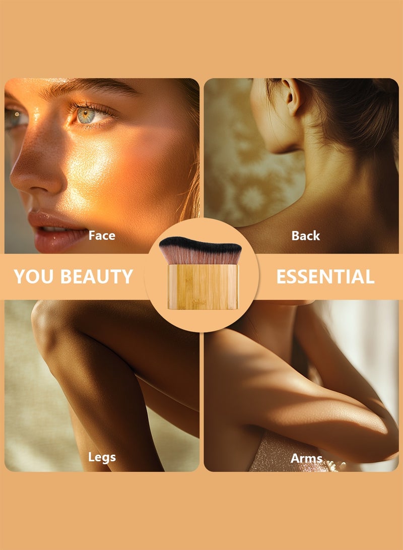 Zoreya Large Vegan Body Makeup Brush – Bamboo Handle Streak-Free Self Tanner & Bronzer Applicator - Image 5