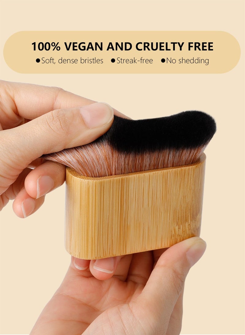 Zoreya Large Vegan Body Makeup Brush – Bamboo Handle Streak-Free Self Tanner & Bronzer Applicator - Image 3